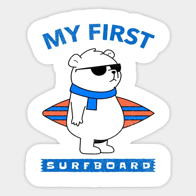 Bear with Surfboard Sticker by MONMON-75